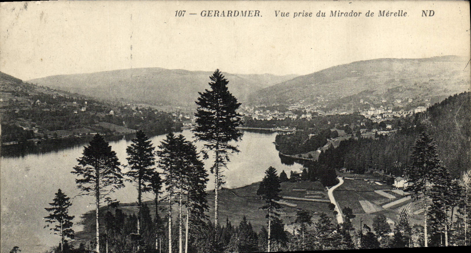 VINTAGE POSTCARD Gerardmer Seen from of the Watchtower of Merelle