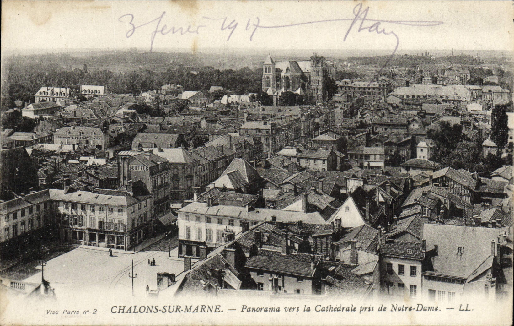 VINTAGE POSTCARD Trawl-nets On the Marne Panorama Towards the Cathedral Taken of Notre Dame