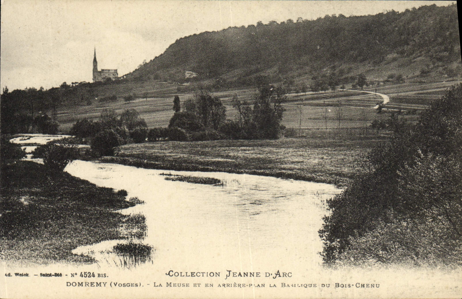 CPA Domremy La Meuse et en arriere plan la basilique du Bois Chenu