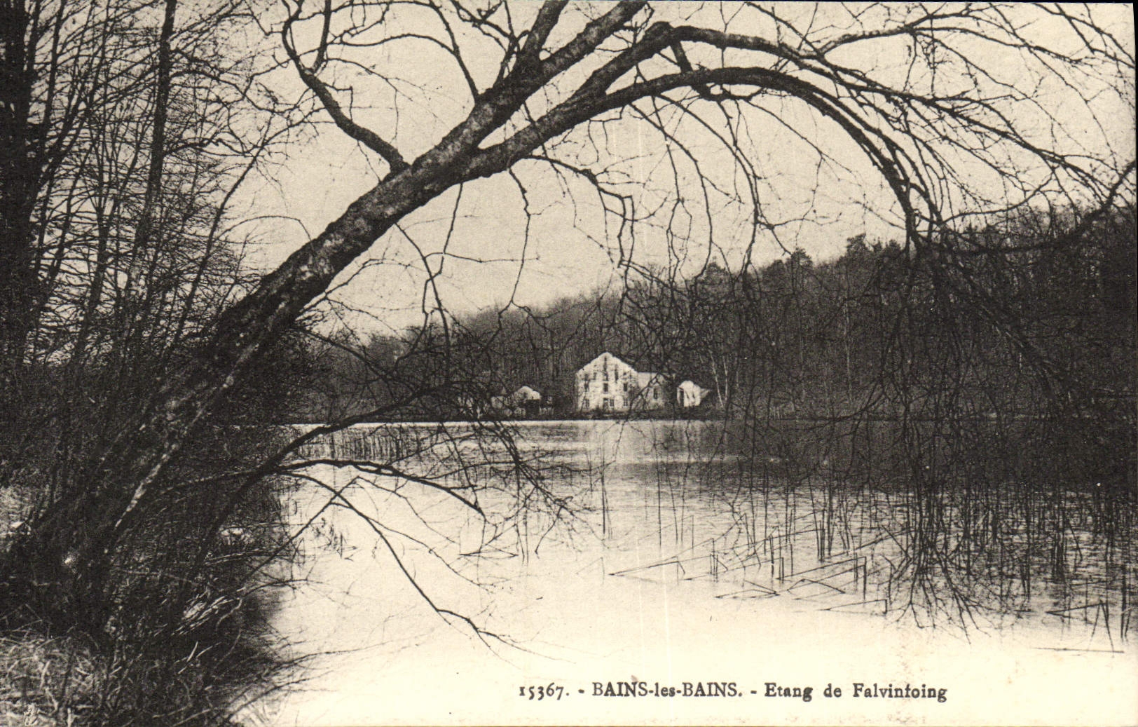 VINTAGE POSTCARD Baths les Bains Pond of Falvintoing