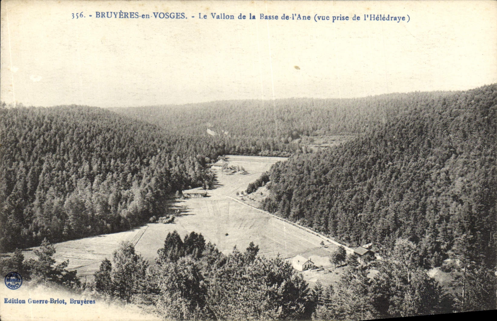 Brezos de la POSTAL de la VENDIMIA en los Vosges el pequeño valle del punto bajo del asno vista de Heledraye