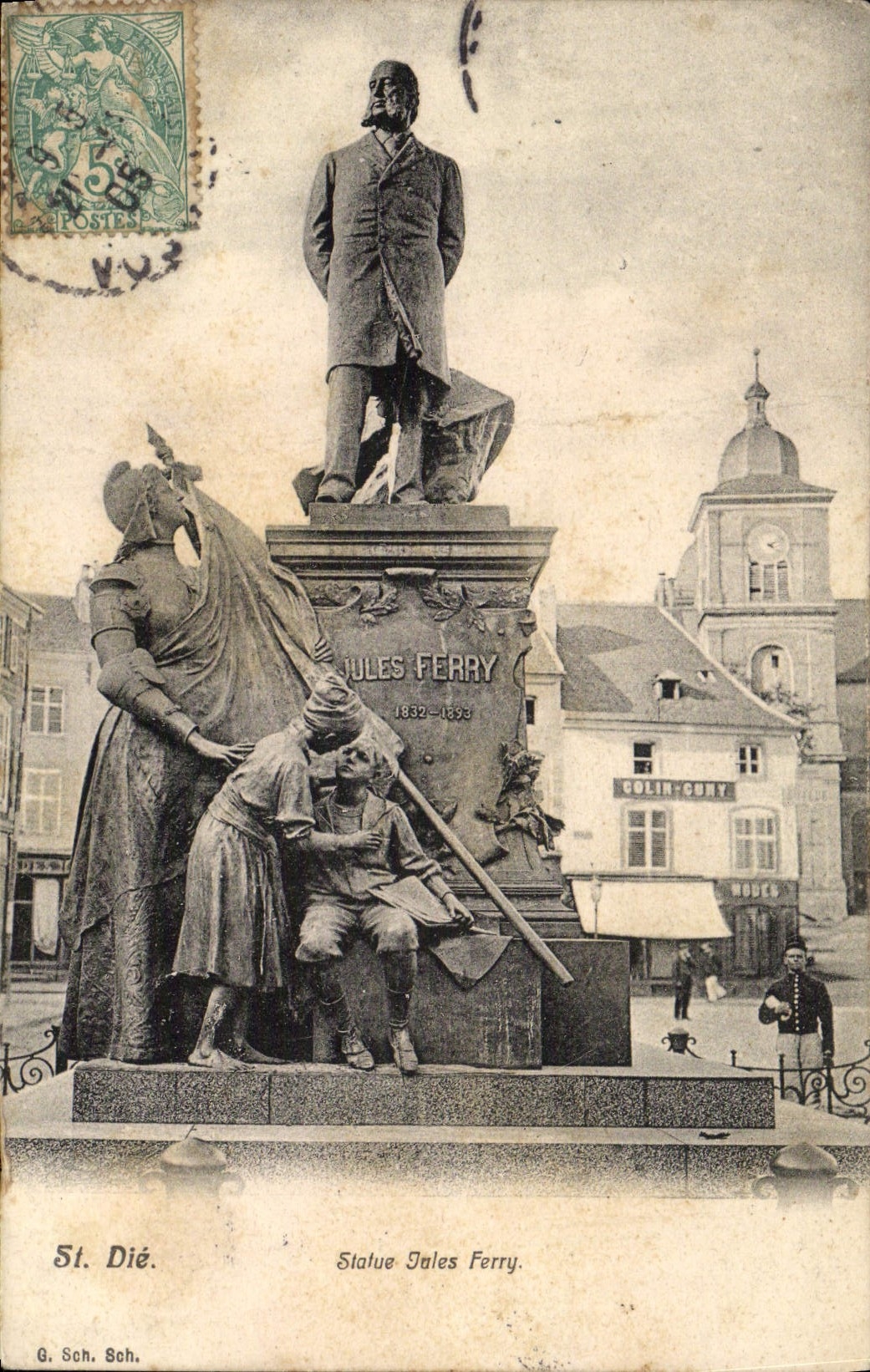 VINTAGE POSTCARD St Die Rules Jules Ferry