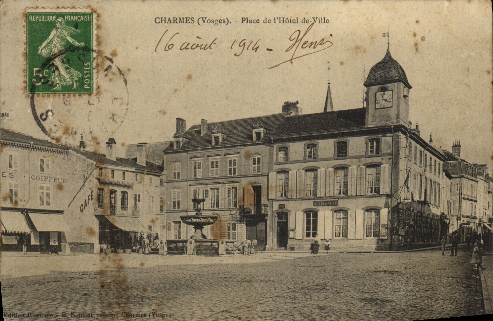CPA Charmes Place de l'hotel de ville