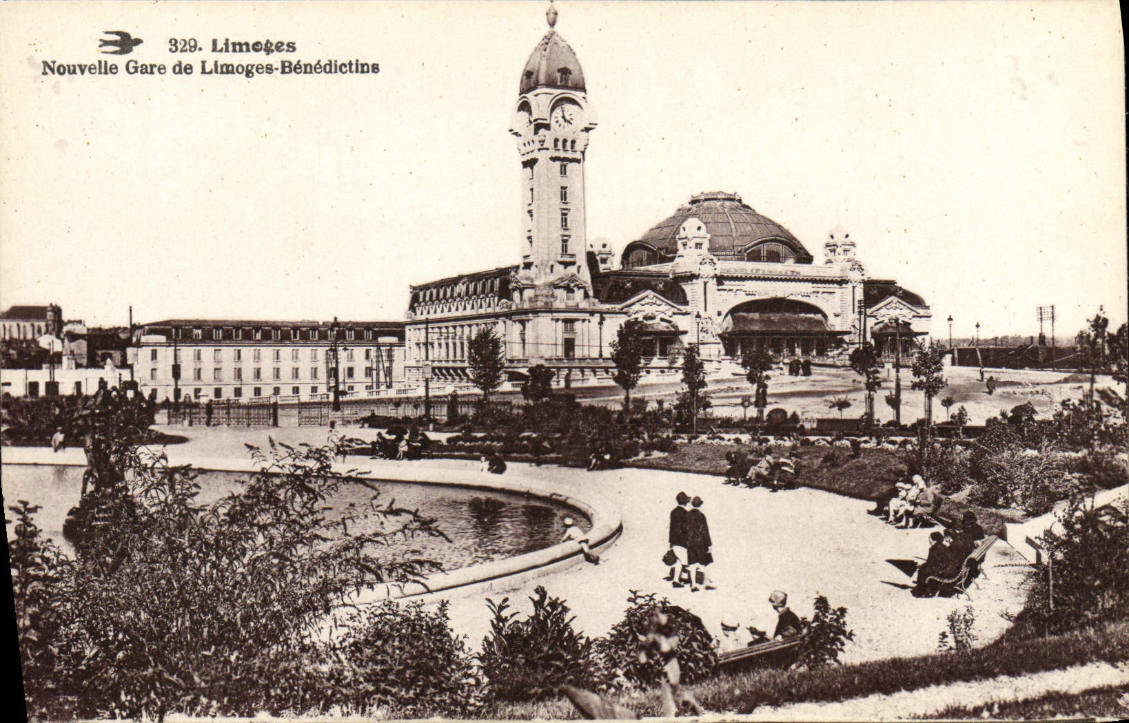 VINTAGE POSTCARD Limeges Nouvelle Parks of Limoges Benedictins