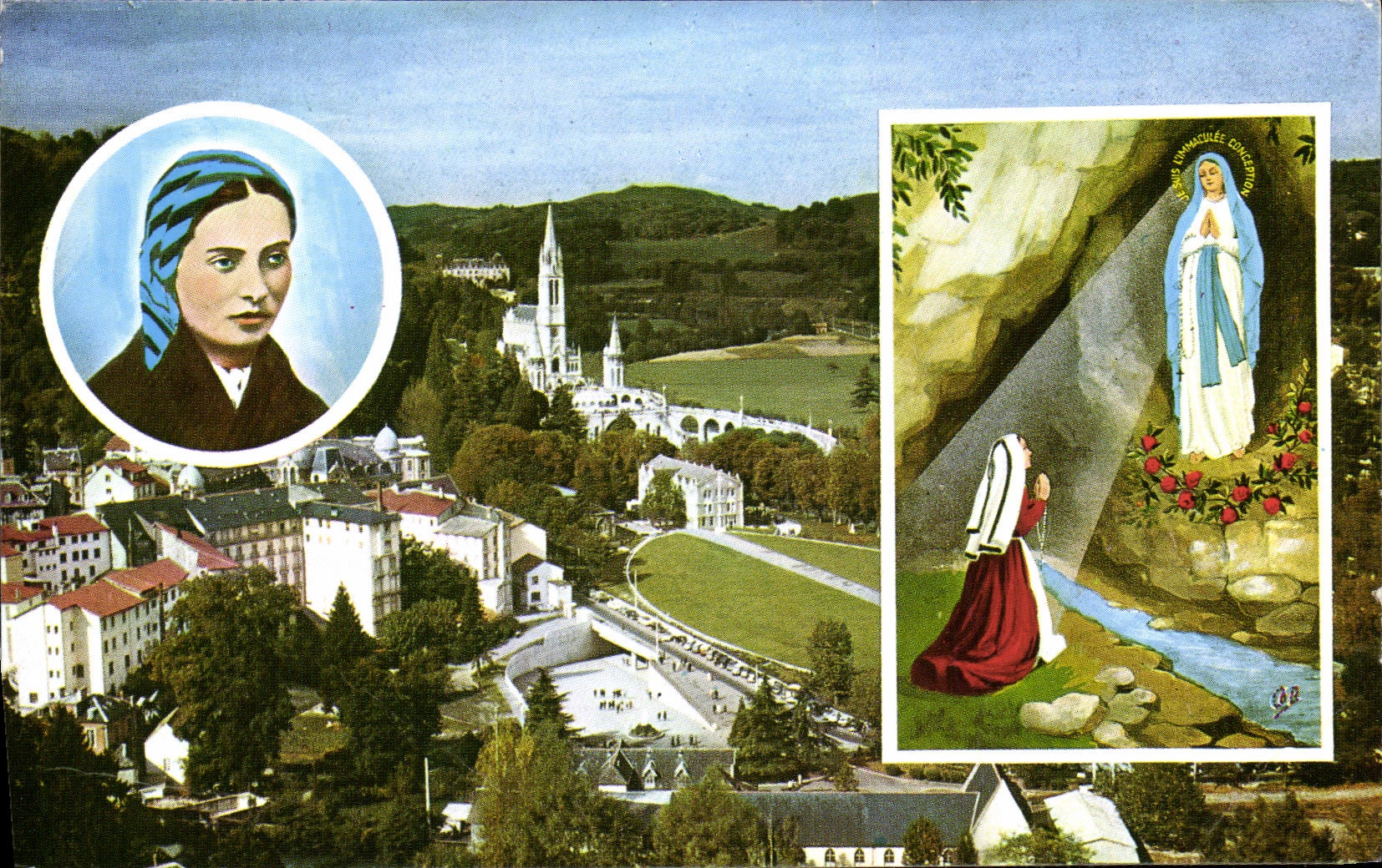 CPM Lourdes Vue Generale l'apparition