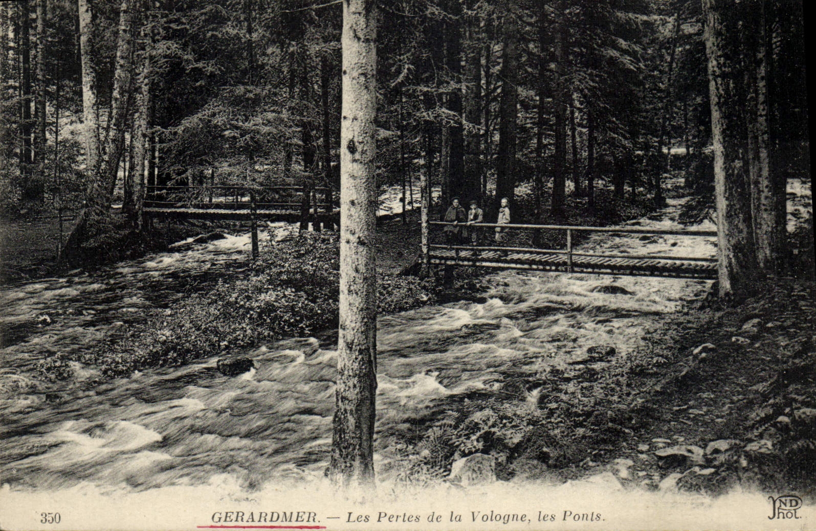 VINTAGE POSTCARD Gerardmer Losses of Vologne Bridges
