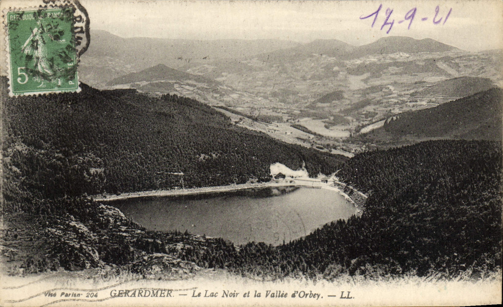 VINTAGE POSTCARD Gerardmer the Black Lake and the Valley of Orbey