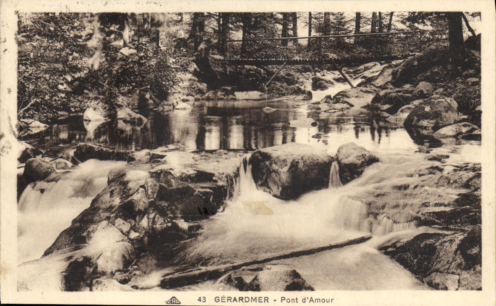 VINTAGE POSTCARD Gerardmer Bridge of Love