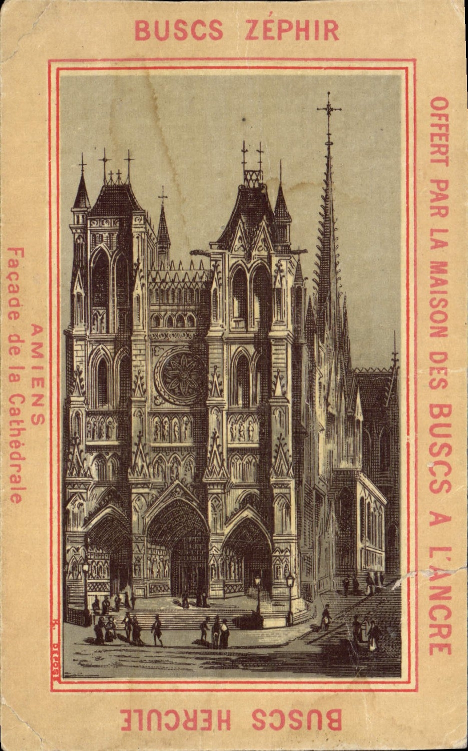 Chromo Amiens Facade de la cathedrale Nouveau Baleinage Rapide 