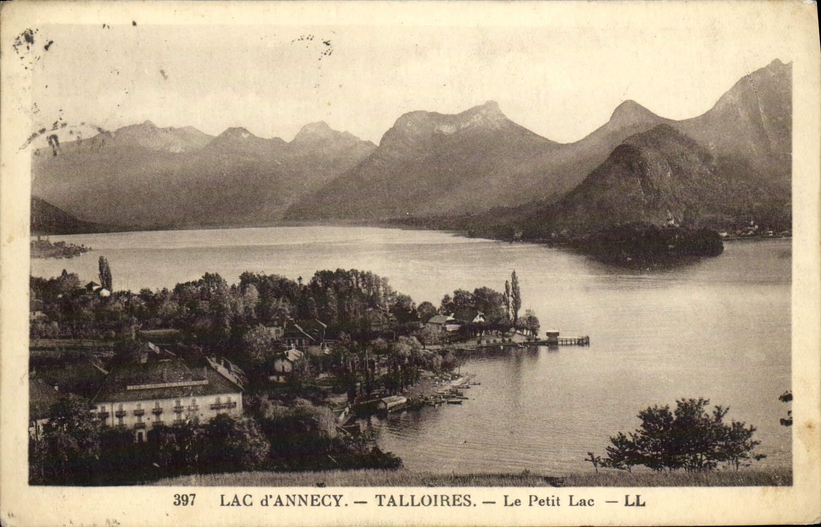 VINTAGE POSTCARD Annecy Talloires Lake the Small Lake