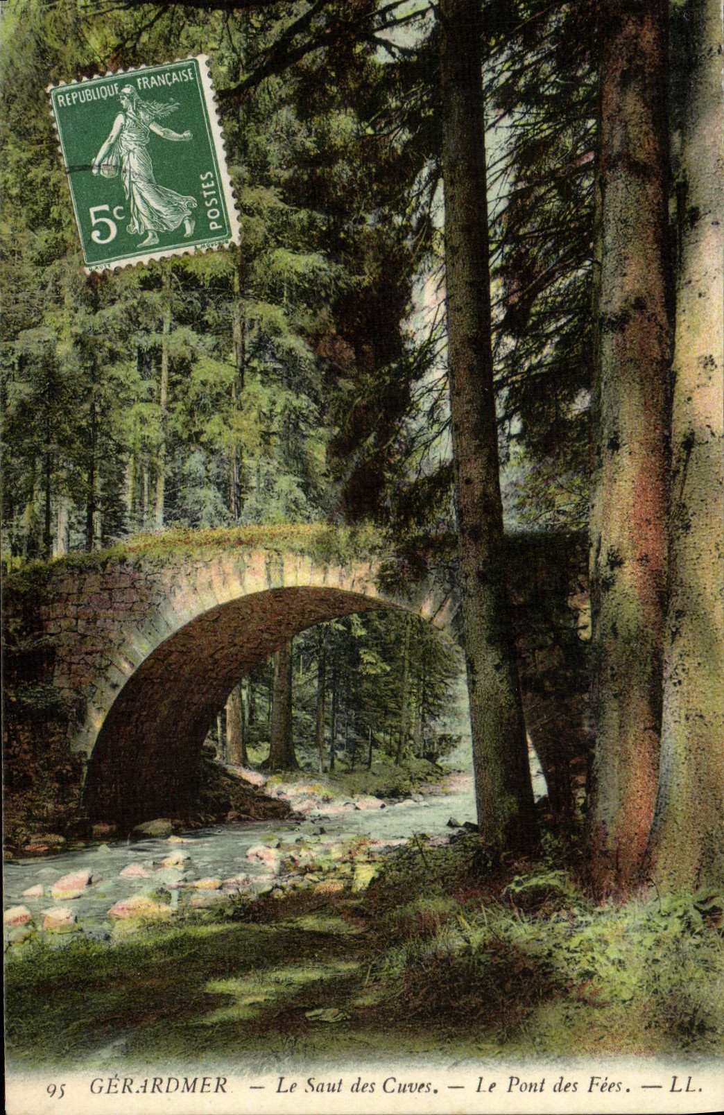 VINTAGE POSTCARD Gerardmer the Jump of the Tanks the bridge of the fairies