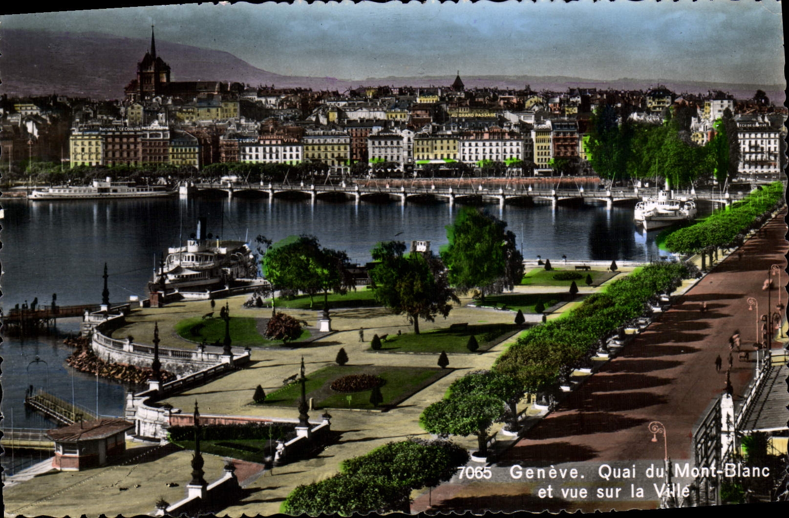 CPM Geneve Quai du Mont Blanc et Vue Sur la Ville