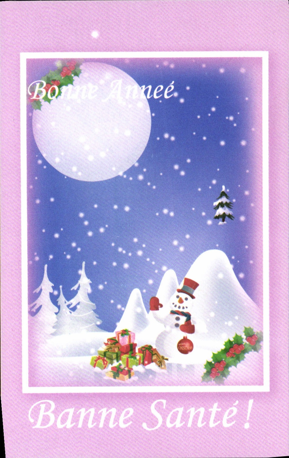 MODERN CARD Happy New Year Snowman