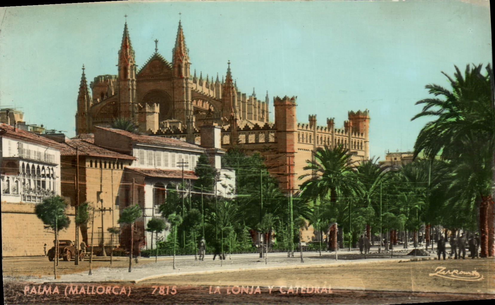 VINTAGE POSTCARD Palma Mallorca Lonja there catedral