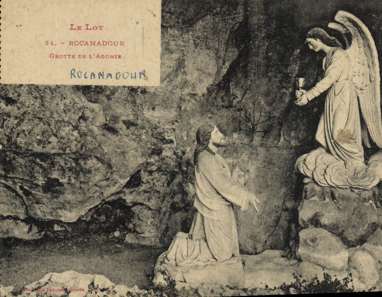 CPA Le Lot Rocamadour Grotte De L'Agonie