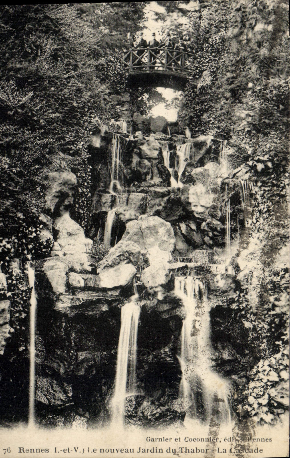 VINTAGE POSTCARD Rennes the New Garden Of Thabor the Cascade
