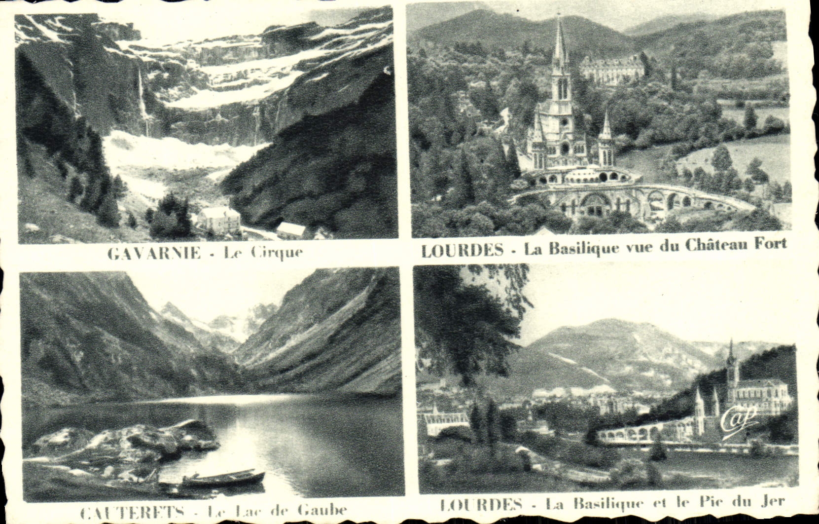 CPA Gavarnie Le Casino Lourdes La Basilique Vue Du Chateau Fort Cauterets
