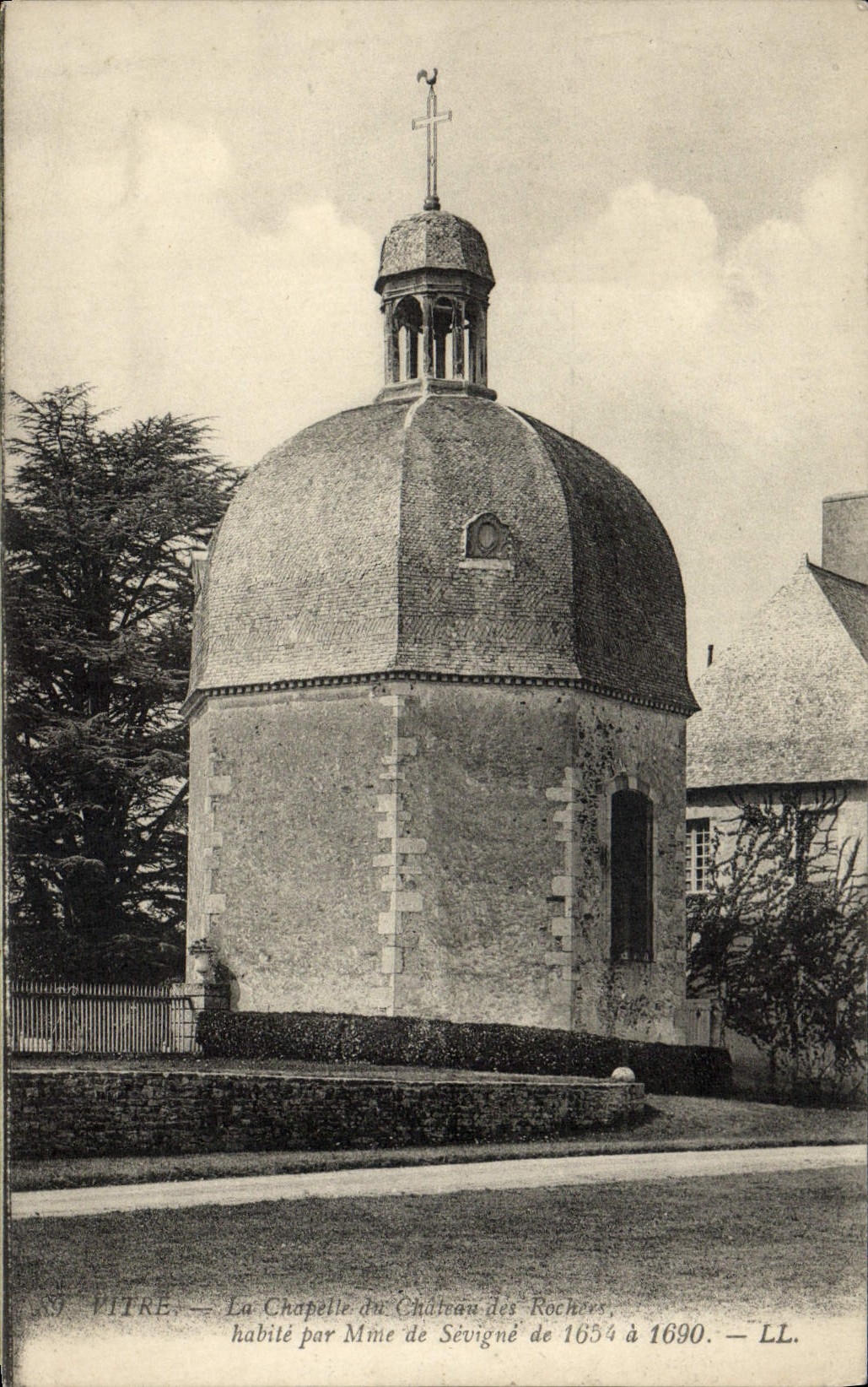 Cristal de la POSTAL de la VENDIMIA La Chapelle del castillo de las rocas