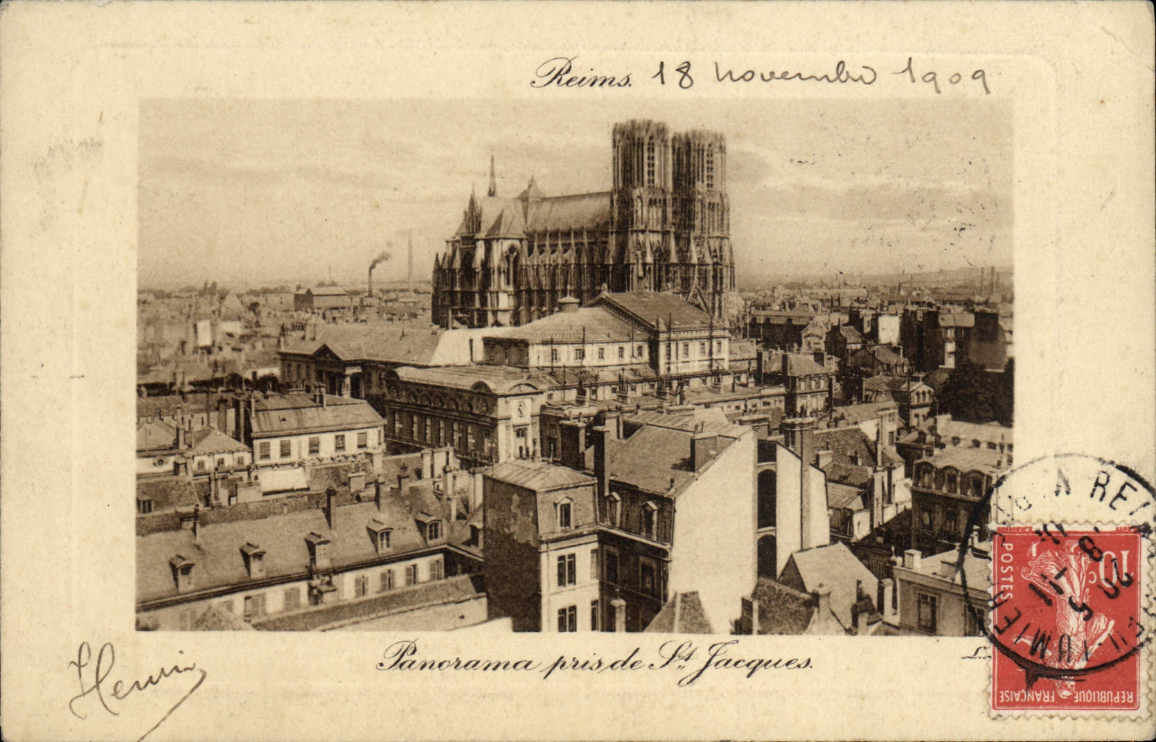 CPA Reims Panorama Pris De St Jacques