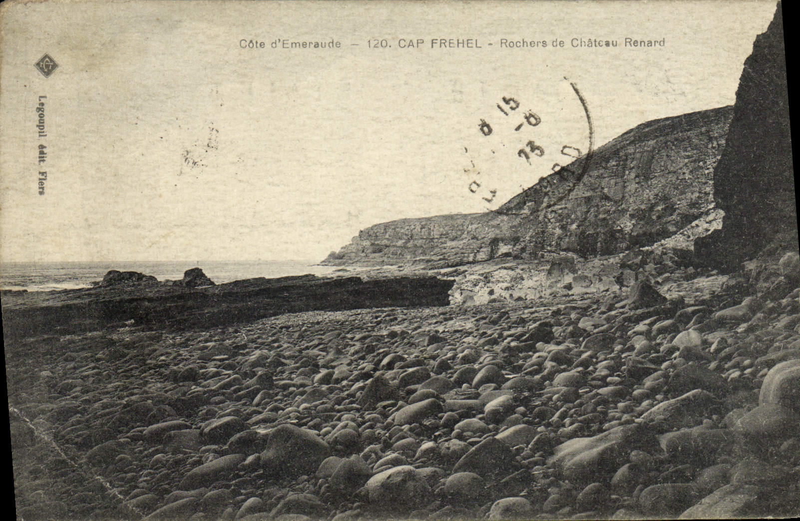VINTAGE POSTCARD Dimension of Emerald Cape Frehel Rocks Of Castle Fox