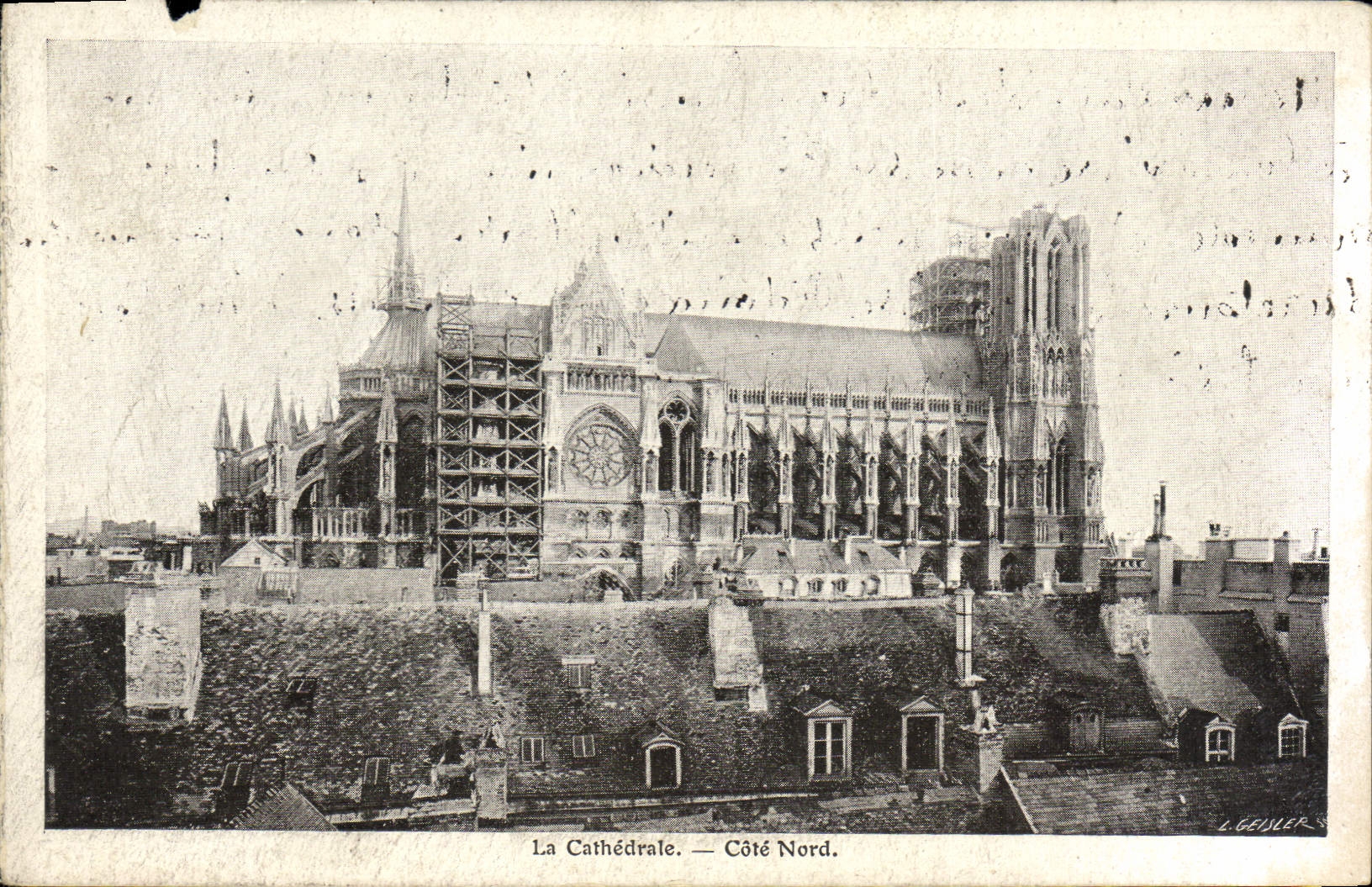 VINTAGE POSTCARD the Cathedral Dimensions Northern Rheims