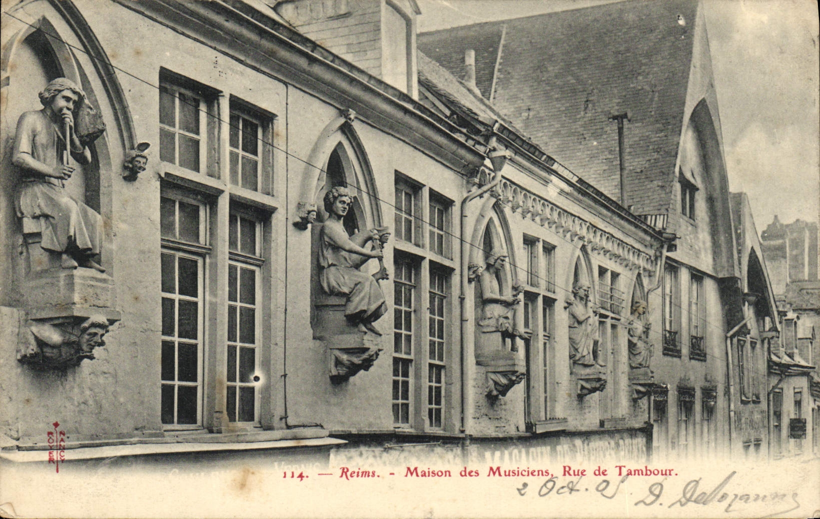 CPA Reims Maison Des Musiciens Rue De Tambour