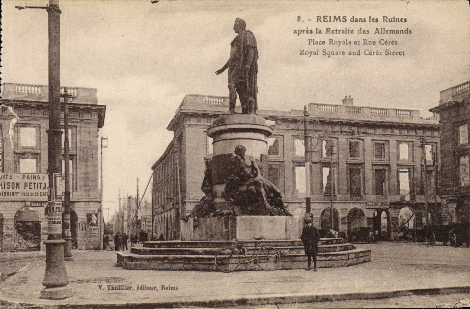 CPA Reims Dans Les Ruines Apres La Retraite Des Allemands Place Des Et Rue Ceres