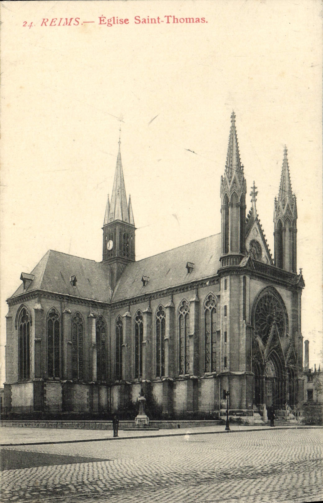 VINTAGE POSTCARD Rheims Church Thomas Saint