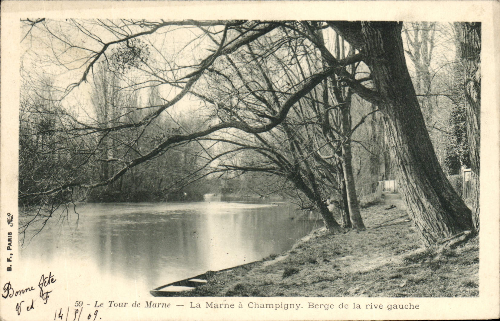 VINTAGE POSTCARD the Turn Of the Marne the Marne has Champigny Berge Of Left bank