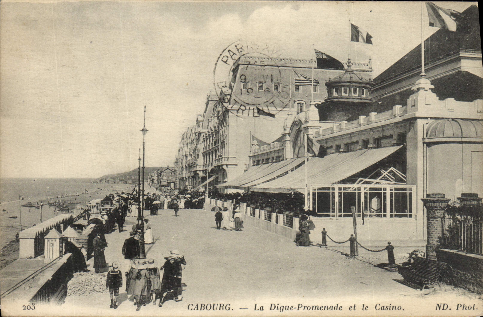 POSTAL Cabourg de la VENDIMIA la caminata de la presa y el casino