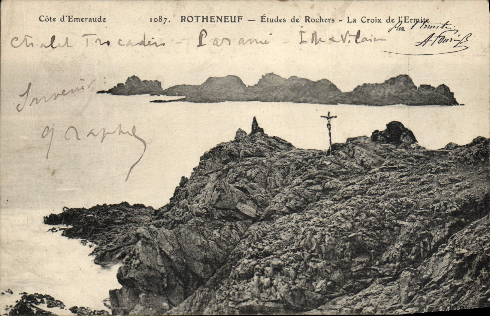 CPA Rotheneuf Etudes De Rochers La Croix De L'Ermite