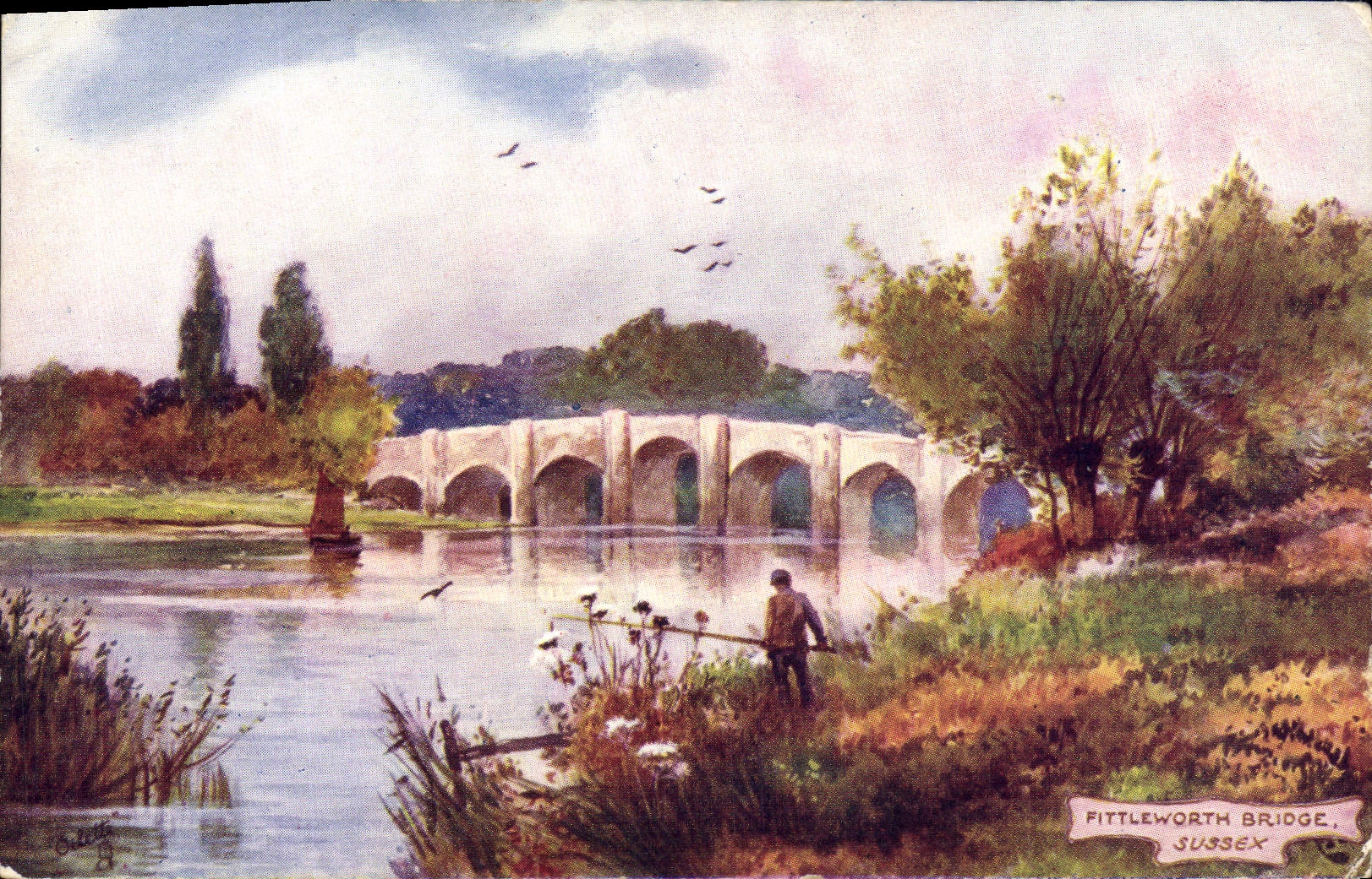 CPA Pittleworth Bridge Sussex Peche Pecheur