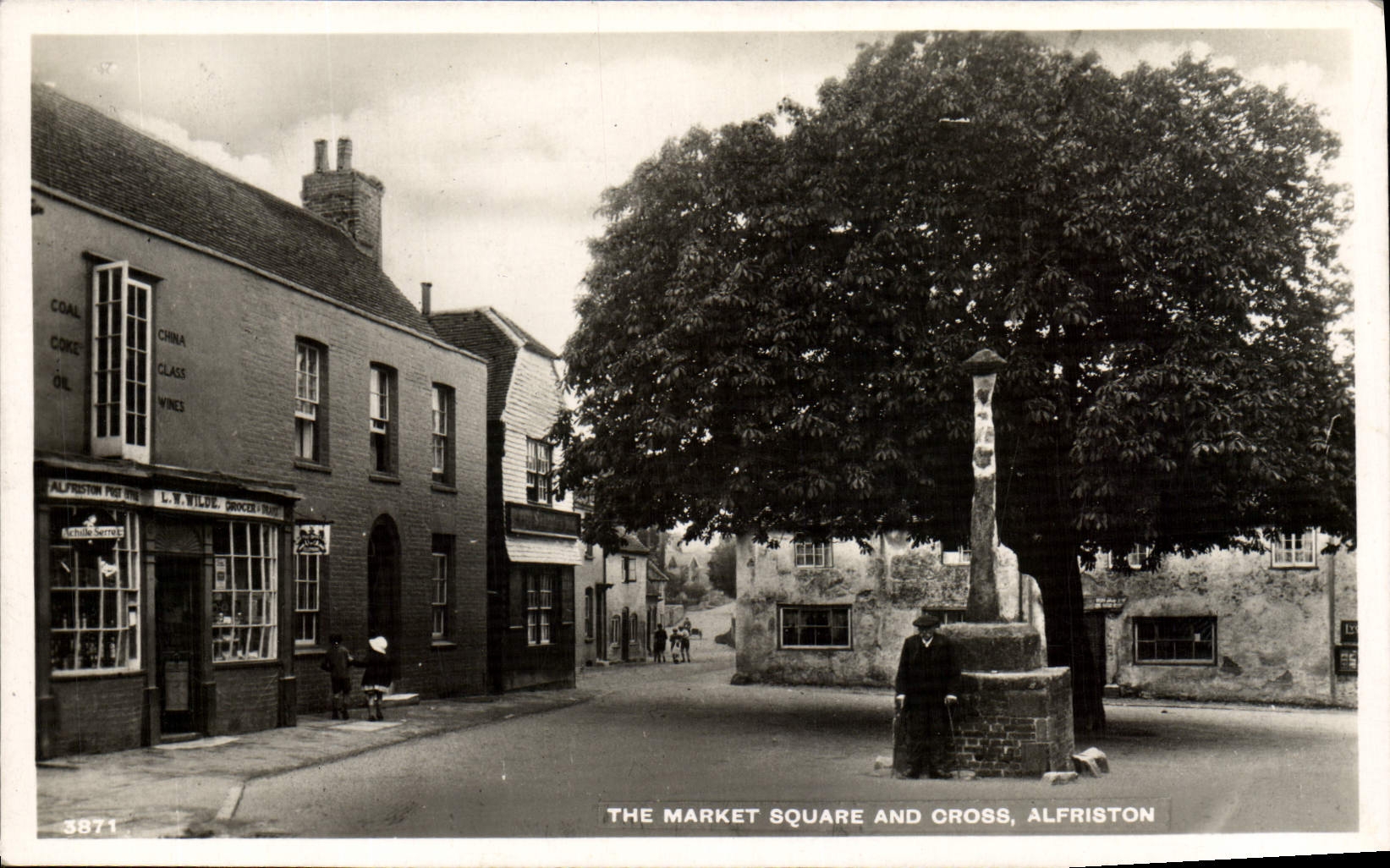 POSTAL de la VENDIMIA el jardín público del mercado y la raza a campo través de Alfriston