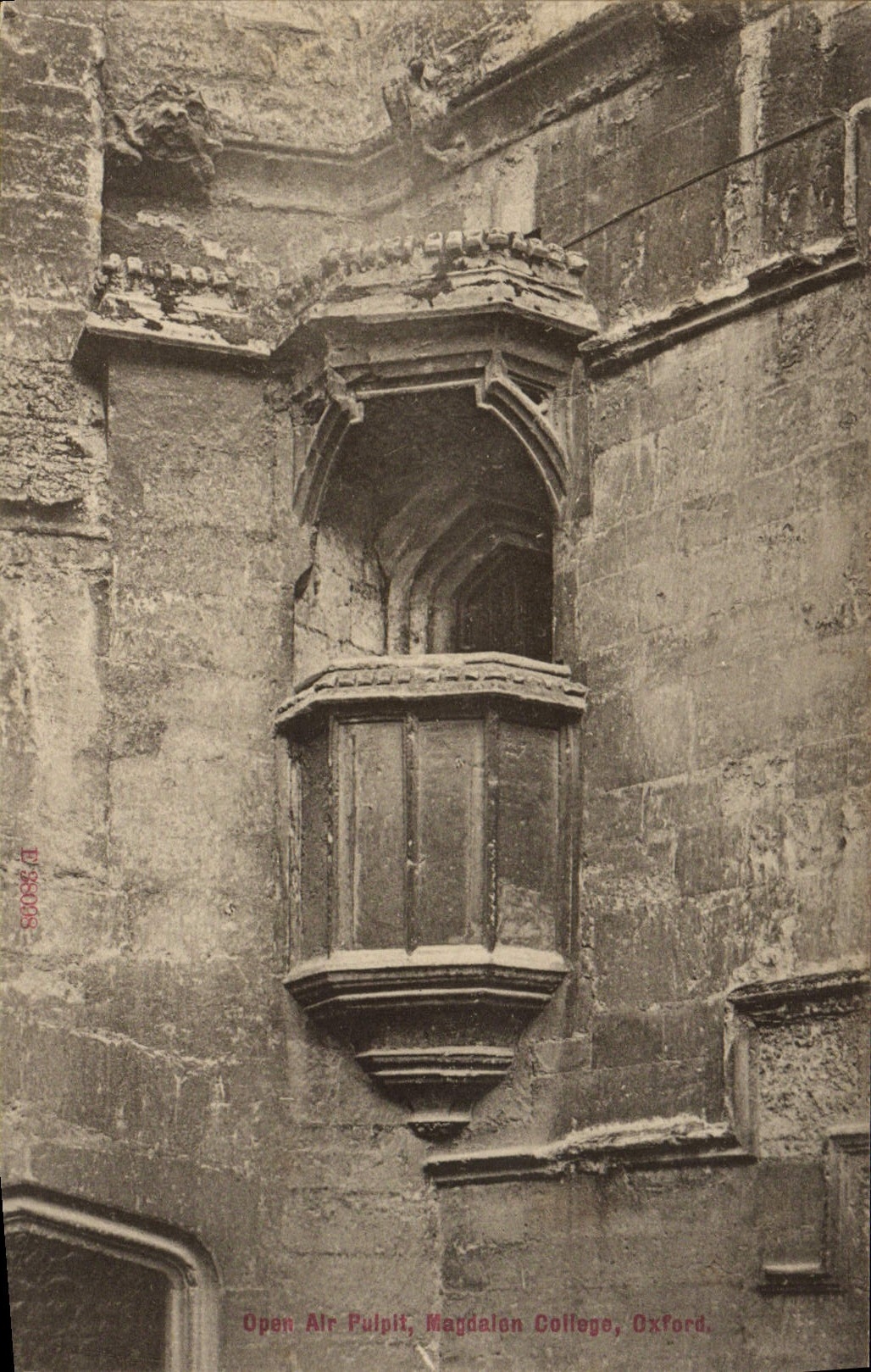 VINTAGE POSTCARD Open Air Pulpil Magdalen Oxford College