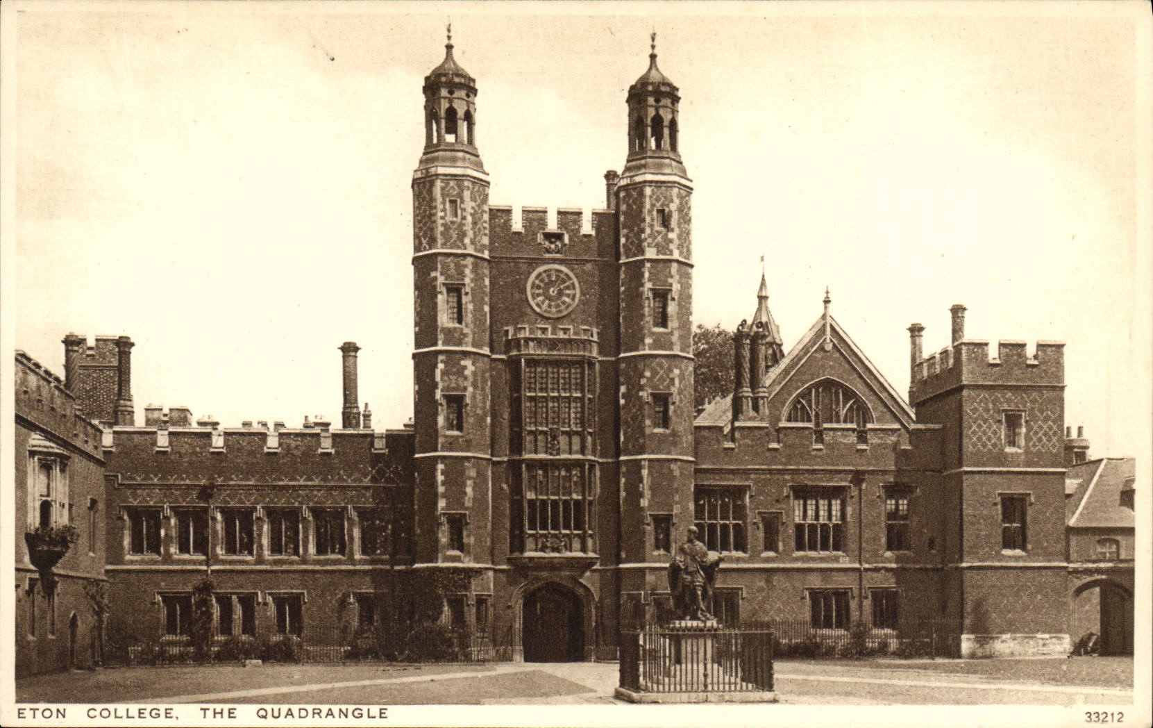 VINTAGE POSTCARD Eton College The Quadrangle