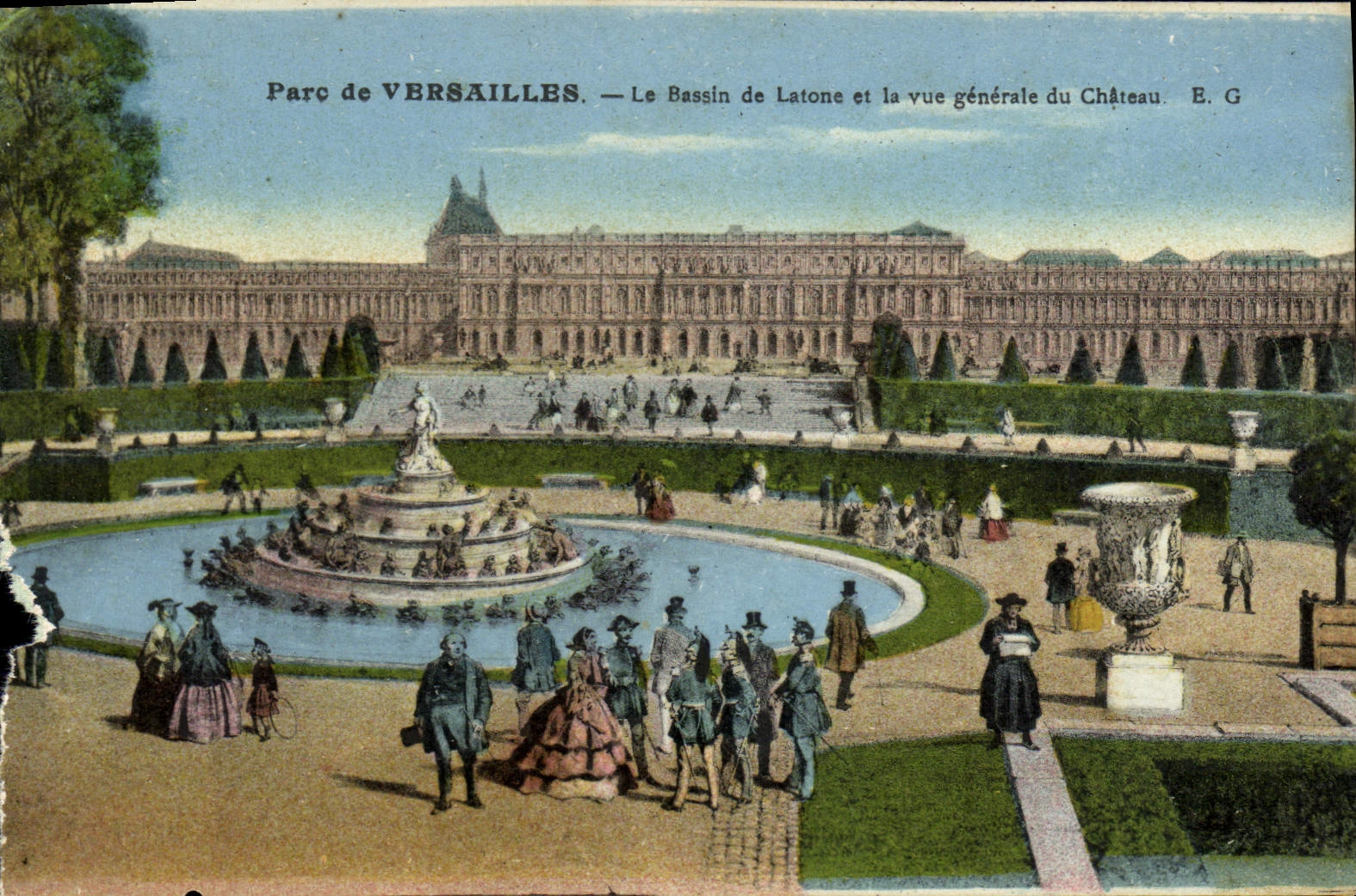 CPA Parc De Versailles Le Bassin De Latone Et La Vue Generale Du Chateau