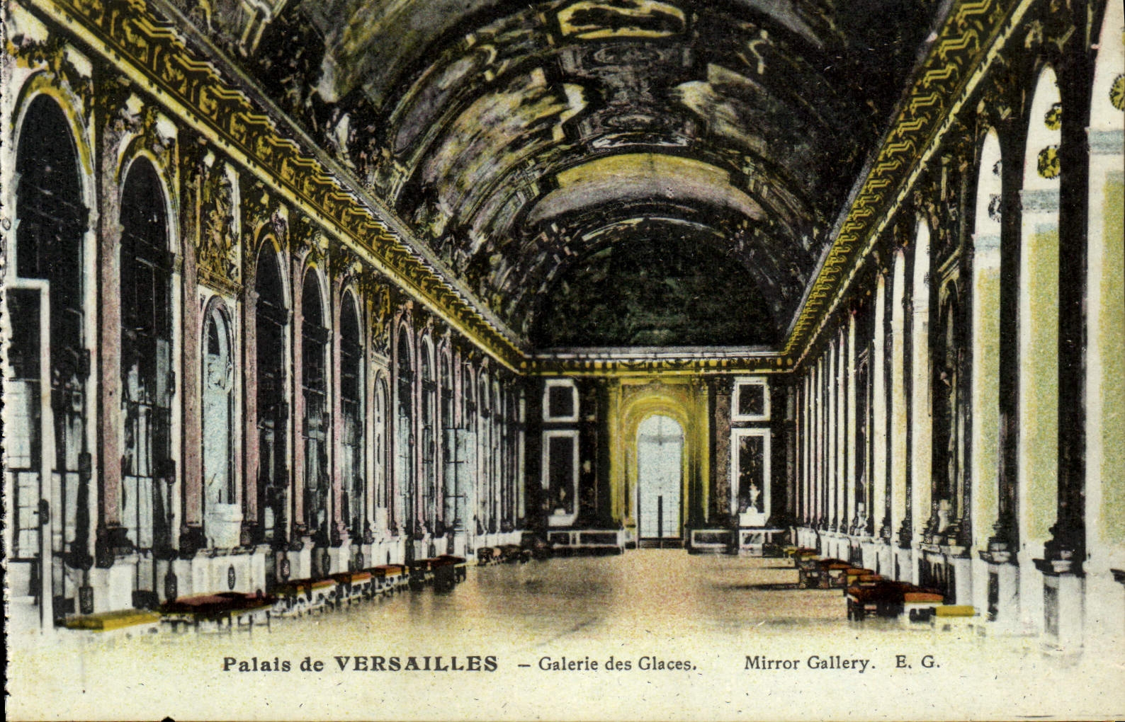 CPA Parc De Versailles Galerie Des Glaces