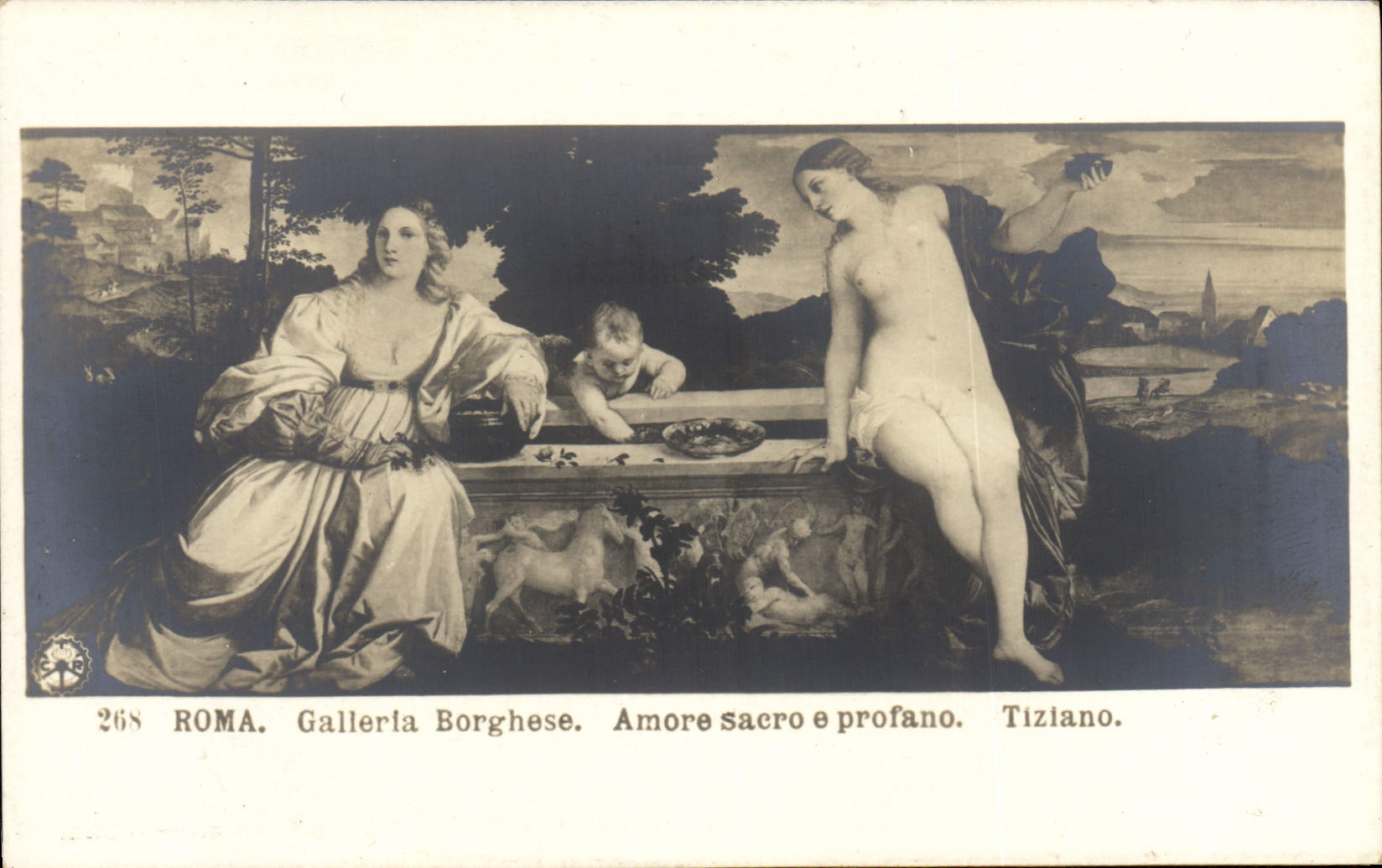 CPA Roma Galleria Borghese Amore SAcro E Profano Tiziano Nu erotique