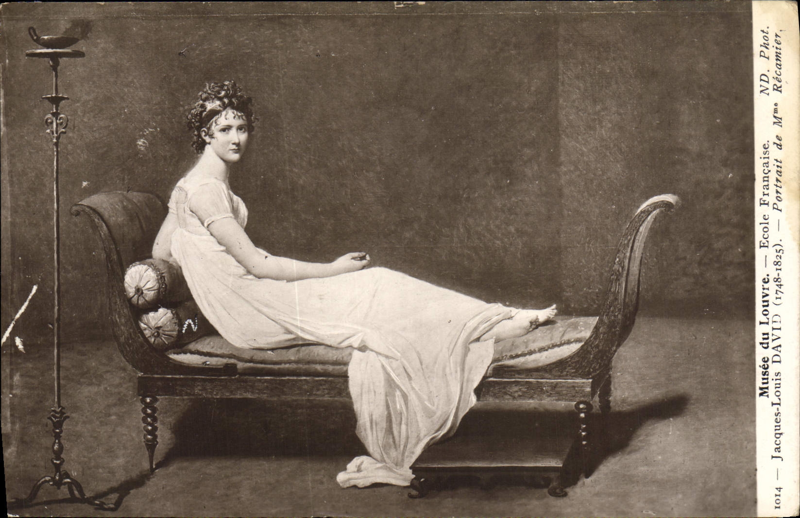 VINTAGE POSTCARD Museum Of Louvre French School Jacques Louis David Mrs. Recamier