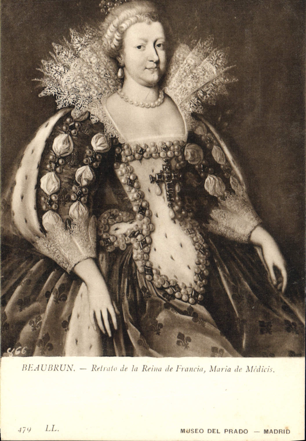 CPA Beaubrun Retrato De La Reina De Francia Maria De Medicis Museo Del Prado Madrid