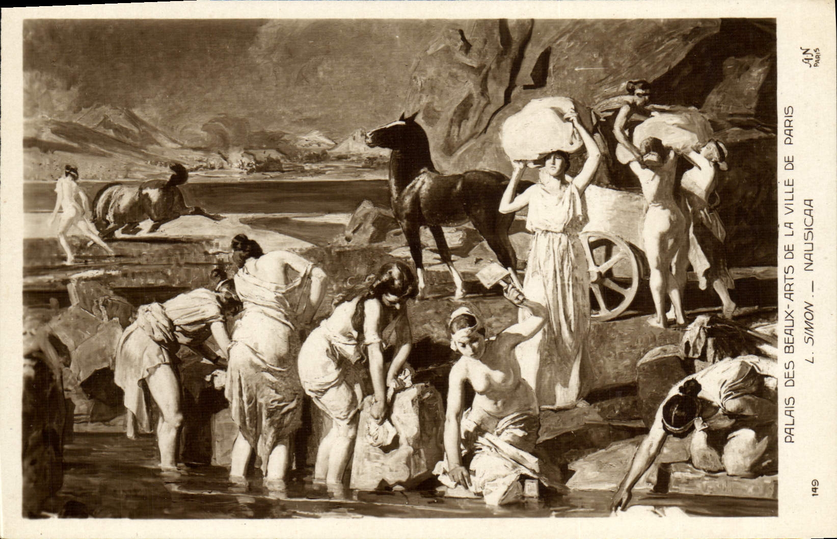 VINTAGE POSTCARD Palate Of Beautiful arts Of the Town Of Paris Simon Nausicaa