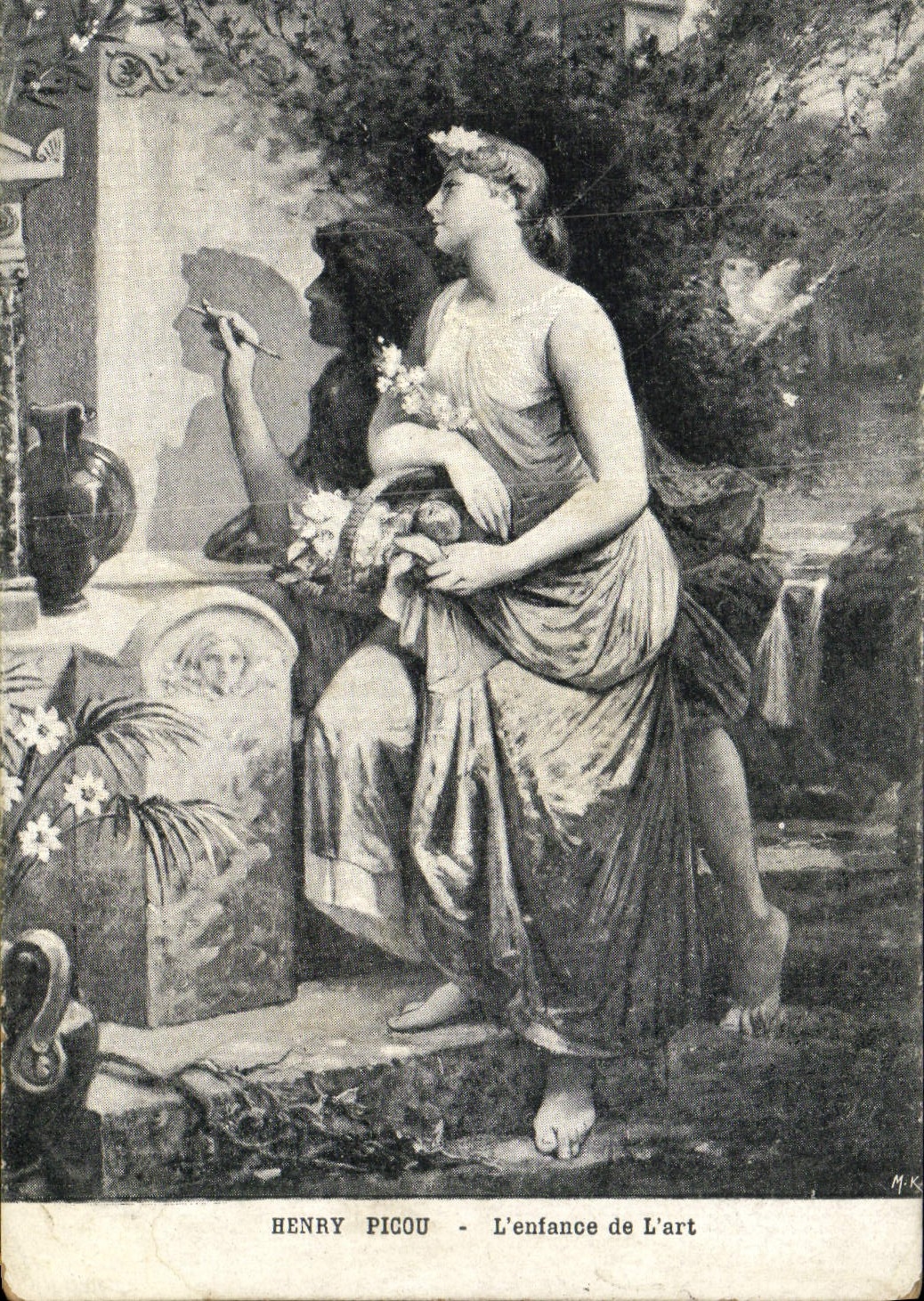 VINTAGE POSTCARD Henry Picou the Childhood Of art