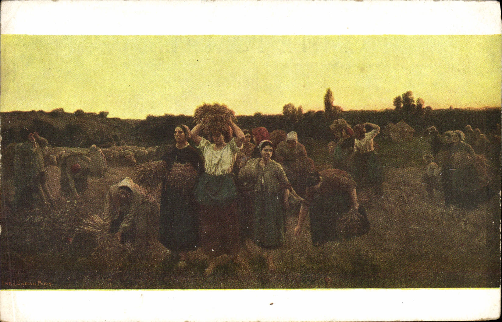 VINTAGE POSTCARD the Recall Of Glaneuses Jules Breton Museum Of Louvre Paris