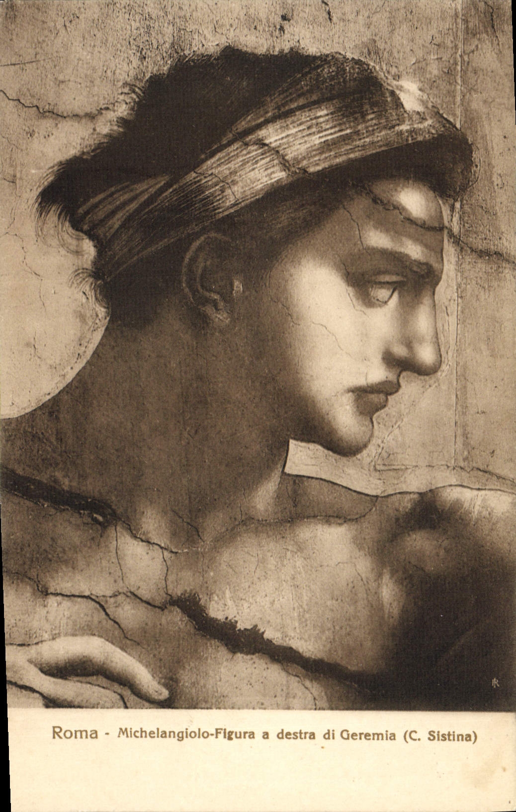 VINTAGE POSTCARD Roma Michelangiolo Figura has Destra Di Geremia C Sistina