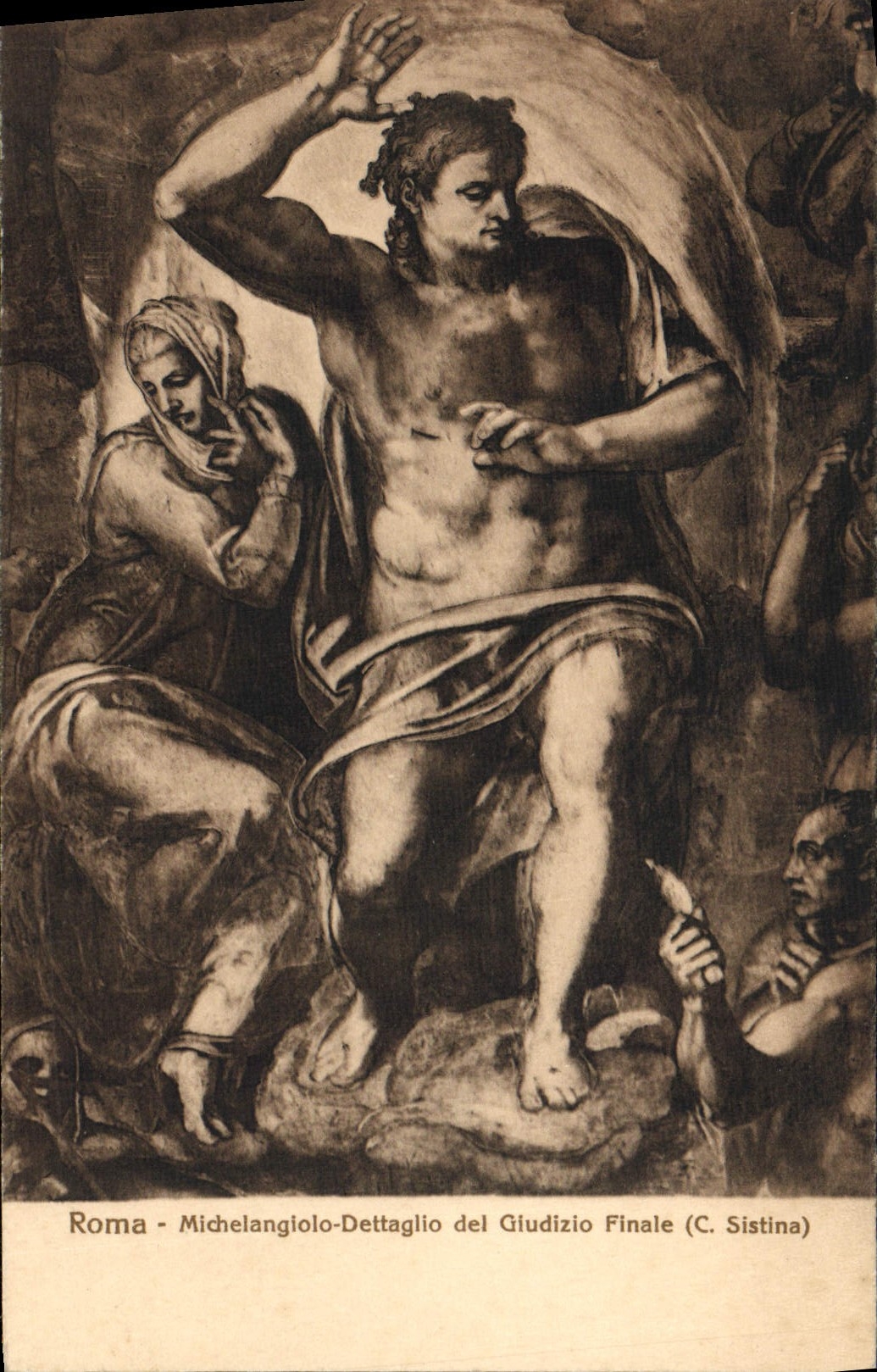 VINTAGE POSTCARD Roma Michelangiolo Dettaglio Del Giudizio Finale C Sistina