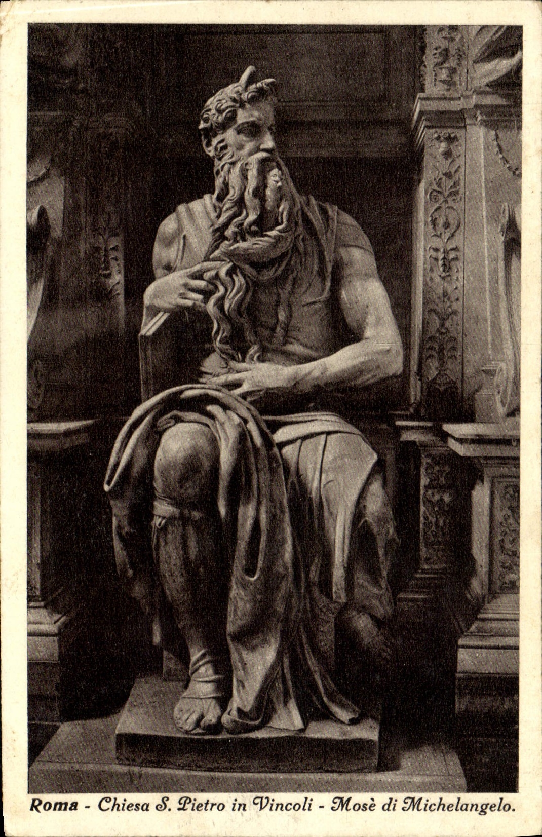 VINTAGE POSTCARD Roma Chiesa S Pietro In Vincoli Mose Di Michelangelo