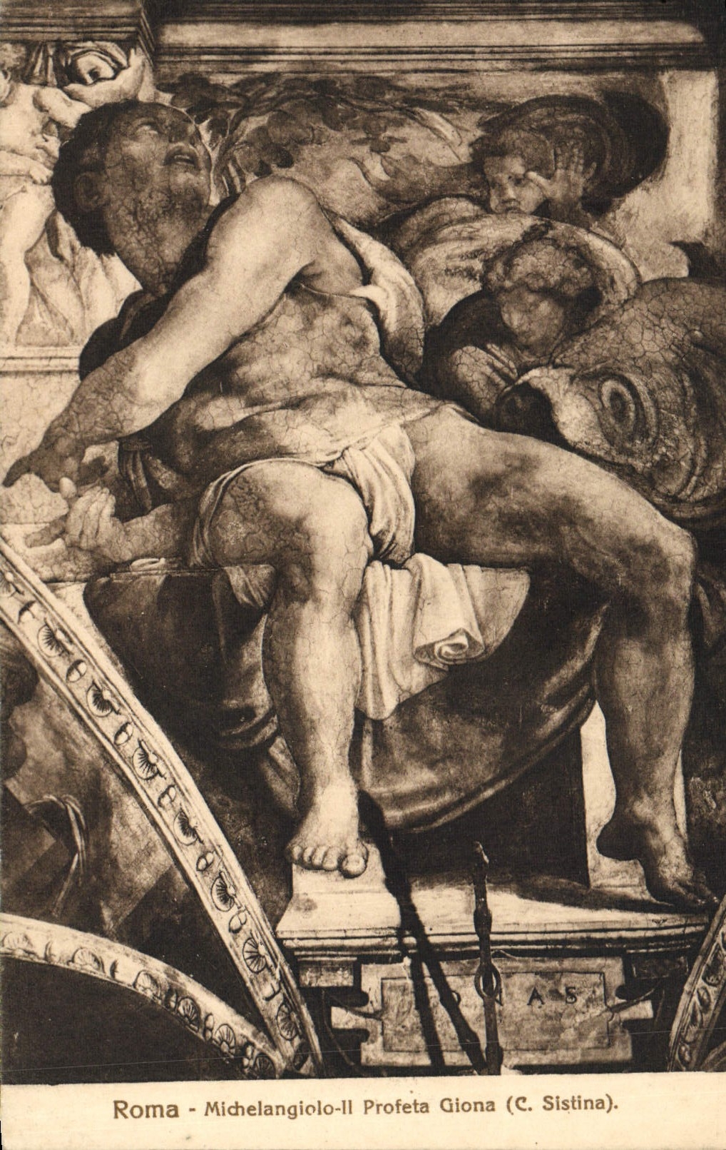 VINTAGE POSTCARD Roma Michelangiolo Profeta Giona