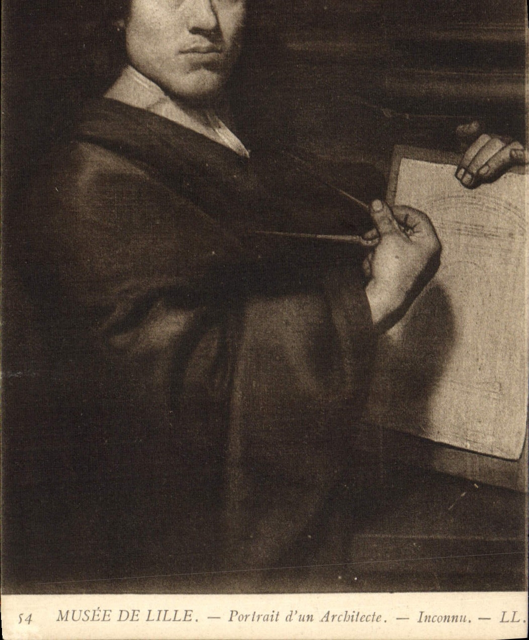 VINTAGE POSTCARD Museum Of Lille Portrait Of an Architect