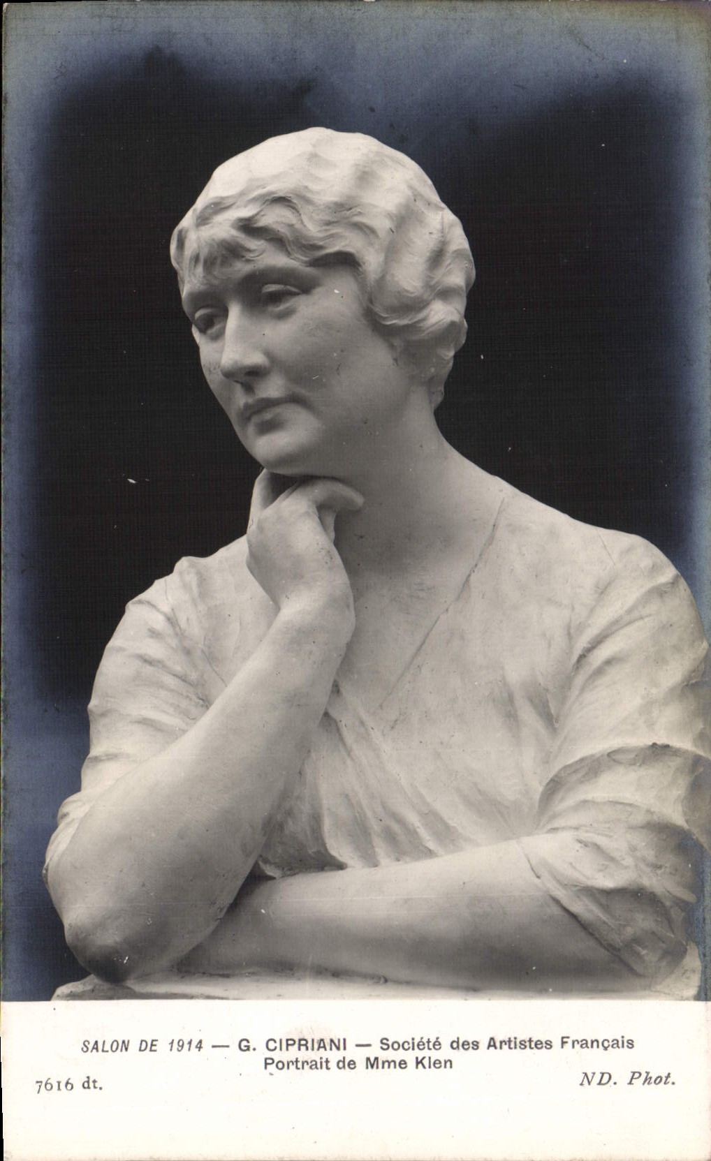 VINTAGE POSTCARD Living room Of 1914 Cipriani Company Of the French Artists Portrait Of Mrs. Klen