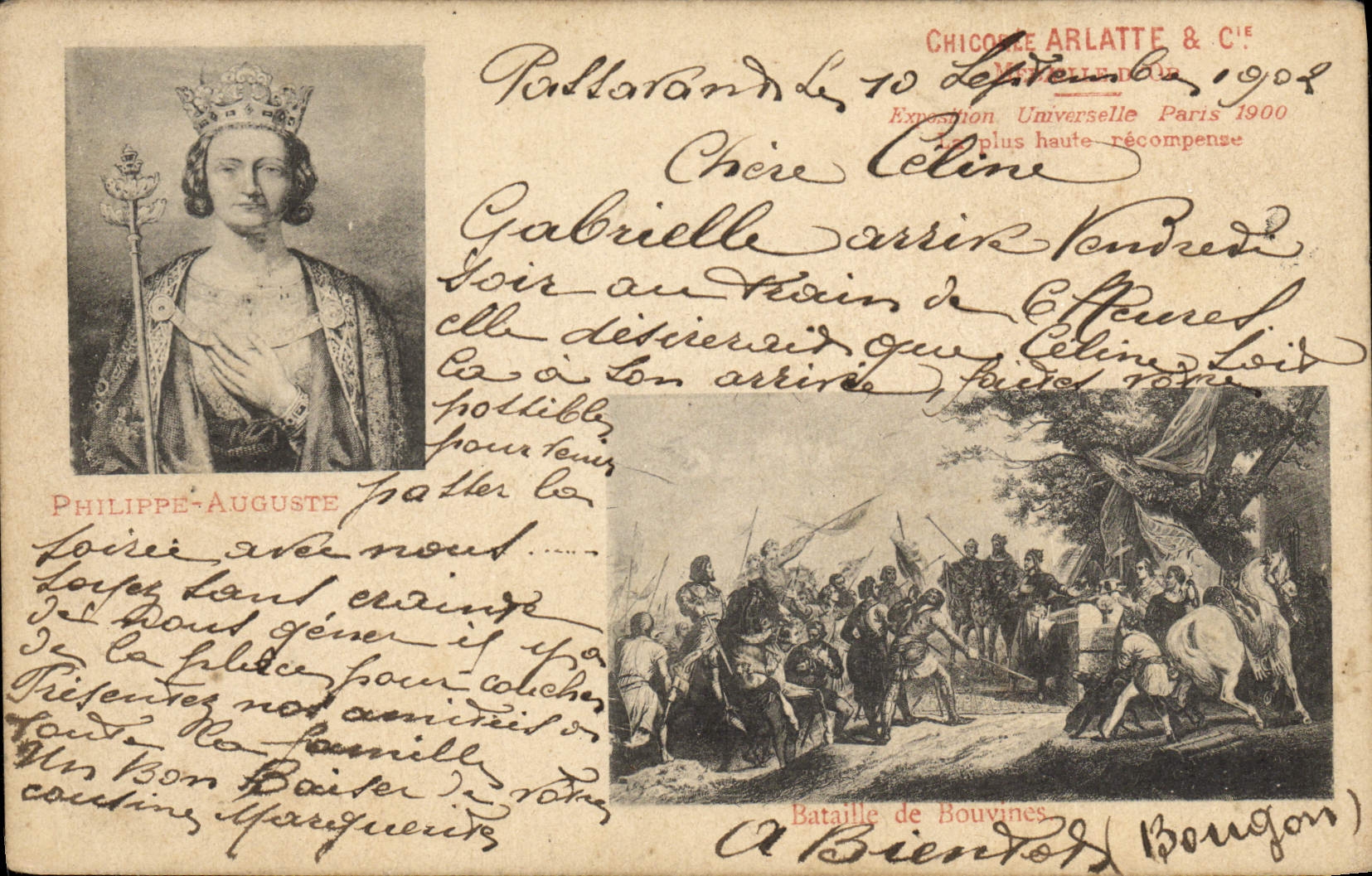 POSTAL Felipe Auguste Bataille De Bouvines de la VENDIMIA